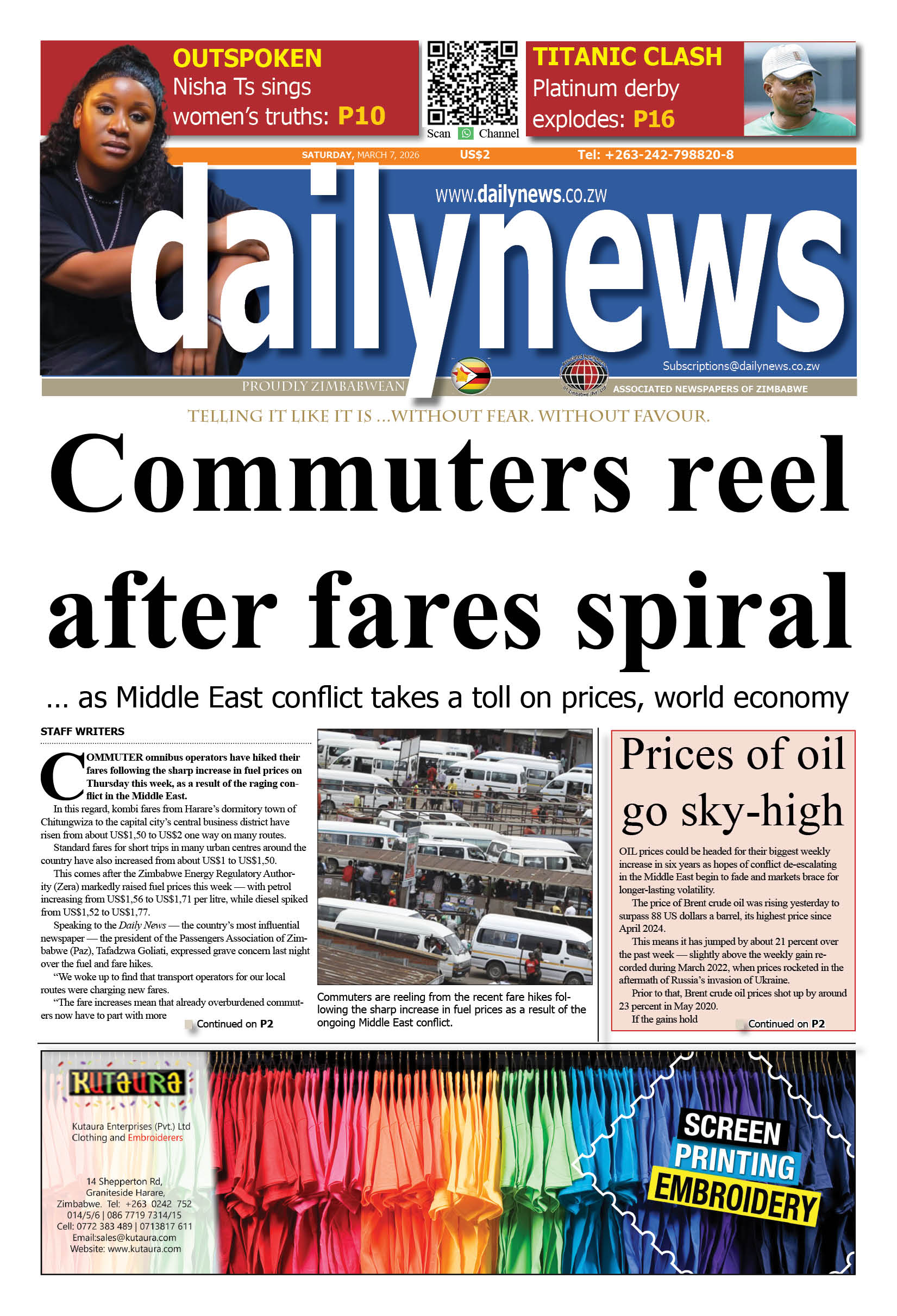 Saturday 7 March 2026